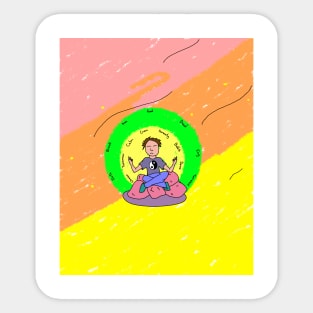 The Meditator, without fish Sticker